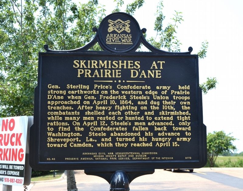 Skirmishes at Prairie D'Ane Marker image. Click for full size.