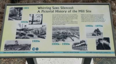 Whirring Saws Silenced: A Pictorial History of the Mill Site Marker image. Click for full size.