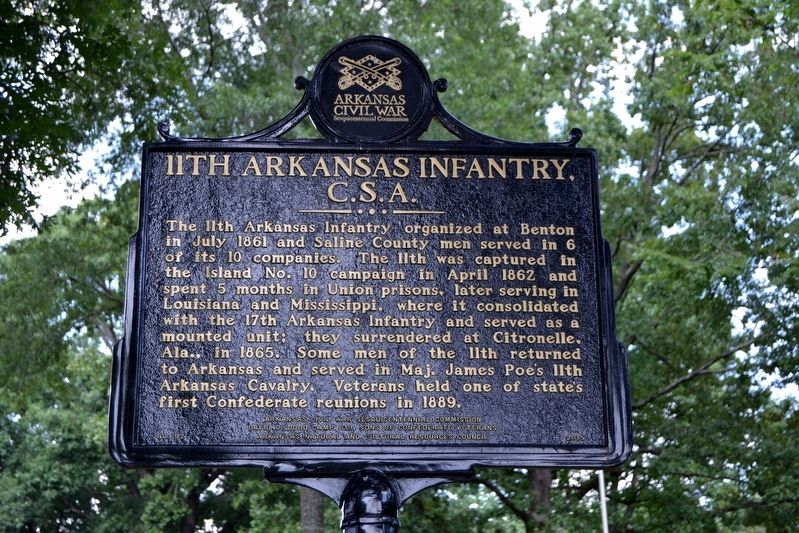 11th Arkansas Infantry, C.S.A. Marker image. Click for full size.