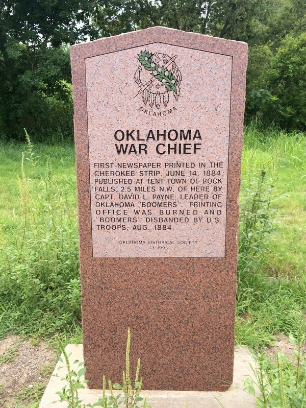 Oklahoma War Chief Marker. Click for full size. Oklahoma War Chief Marker image. Click for full size.