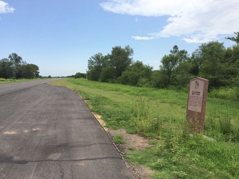 View of Marker looking south towards Braman and I-35. image. Click for full size.