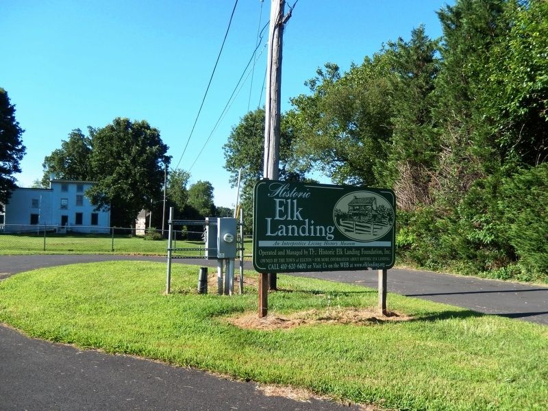 Sign at the entrance to Historic Elk Landing image. Click for full size.