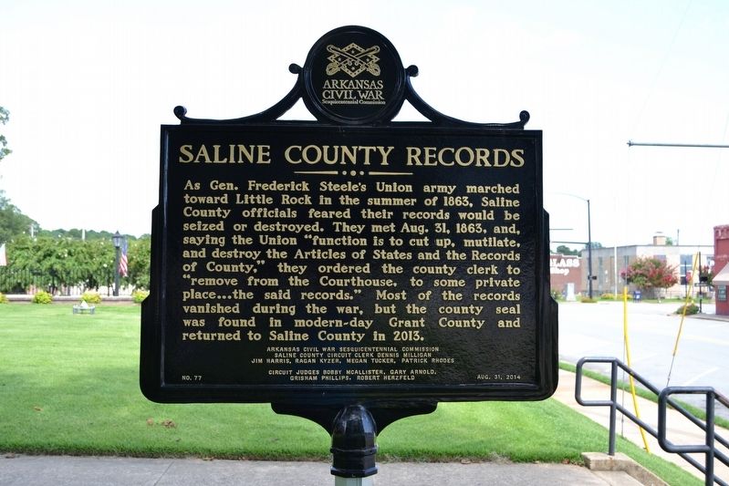 Saline County Records Marker image. Click for full size.