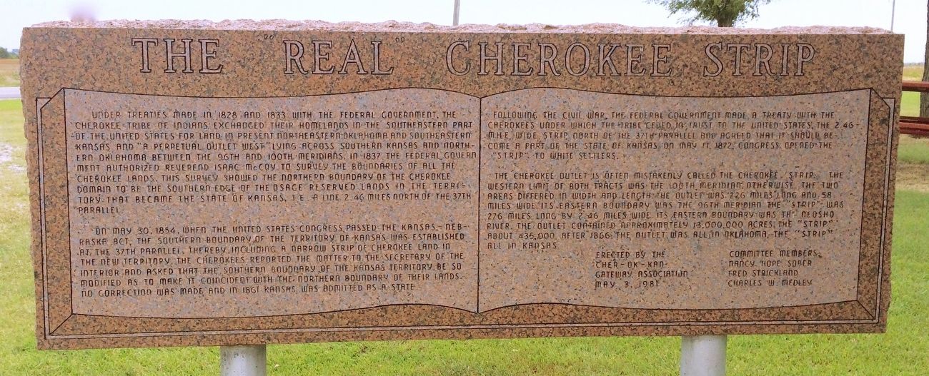 The "Real" Cherokee Strip Marker image. Click for full size.