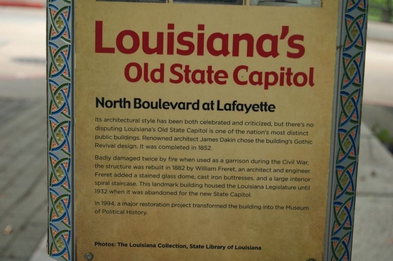 Louisiana's Old State Capitol Marker. Click for full size. Louisiana's Old State Capitol Marker image. Click for full size.