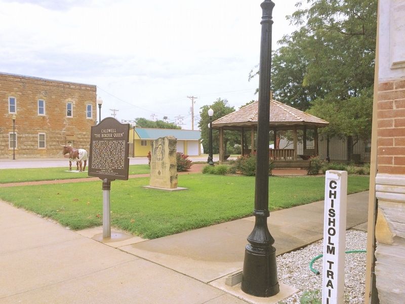Chisholm Trail Marker and Chisholm Trail Pole image. Click for full size.