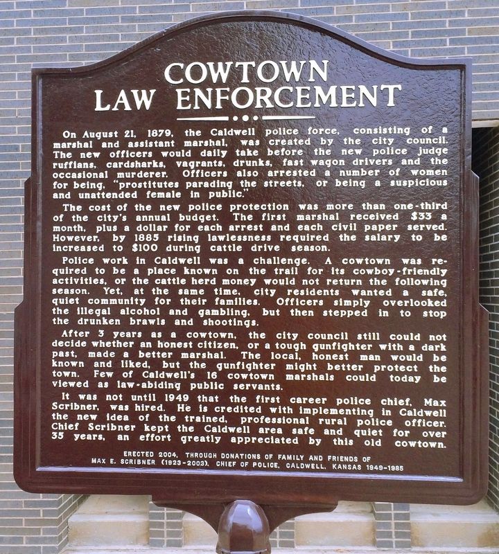 Cowtown Law Enforcement Marker image. Click for full size.