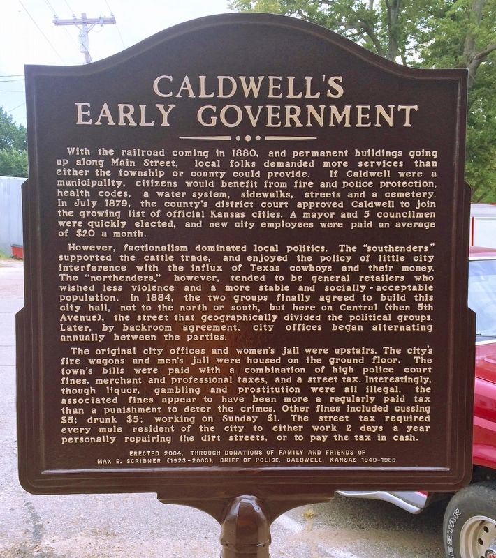 Caldwell's Early Government Marker image. Click for full size.