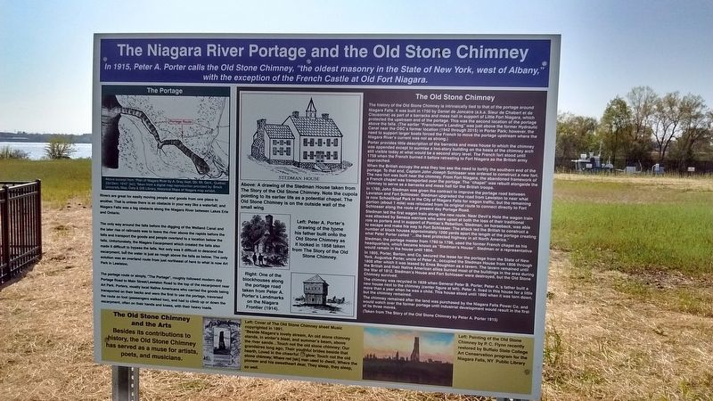 The Niagara River Portage and the Old Stone Chimney Marker. Click for full size. The Niagara River Portage and the Old Stone Chimney Marker image. Click for full size.