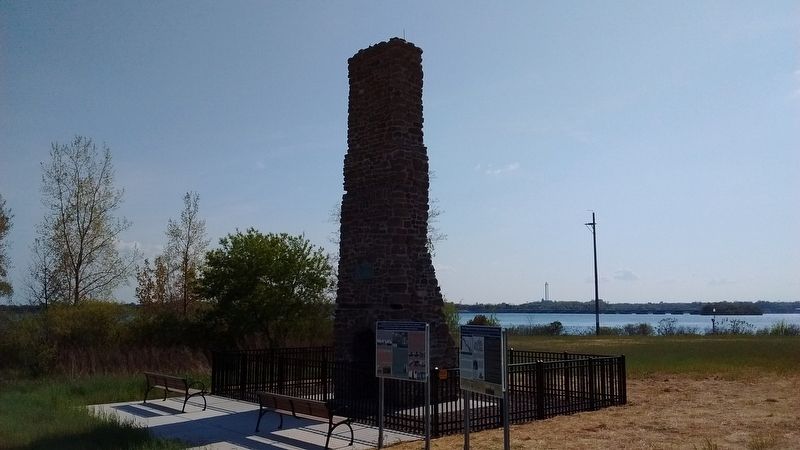 The Niagara River Portage and the Old Stone Chimney. Click for full size. The Niagara River Portage and the Old Stone Chimney image. Click for full size.