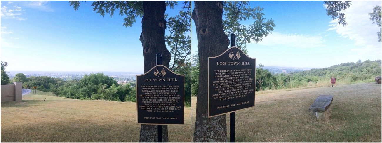 Views from Log Town Hill of areas mentioned on marker.. Click for full size. Views from Log Town Hill of areas mentioned on marker. image. Click for full size.