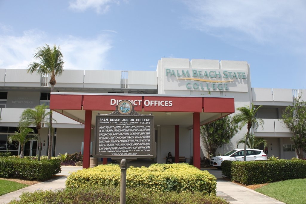 Palm Beach Junior College Marker and administration building