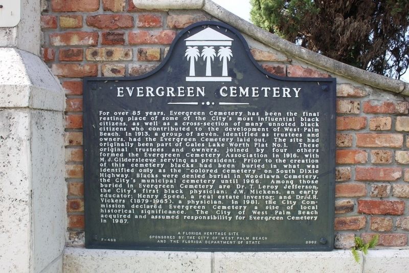Evergren Cemetery Marker. Click for full size. Evergren Cemetery Marker image. Click for full size.