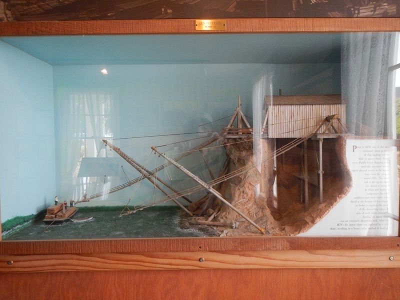 Diorama of lumber loading on the Mendocino Coast. image. Click for full size.