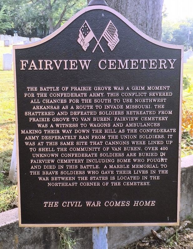 Fairview Cemetery marker notes the Confederate graves.. Click for full size. Fairview Cemetery marker notes the Confederate graves. image. Click for full size.