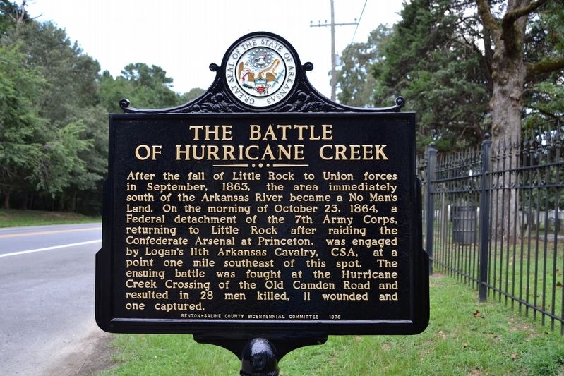 The Battle of Hurricane Creek Marker image. Click for full size.