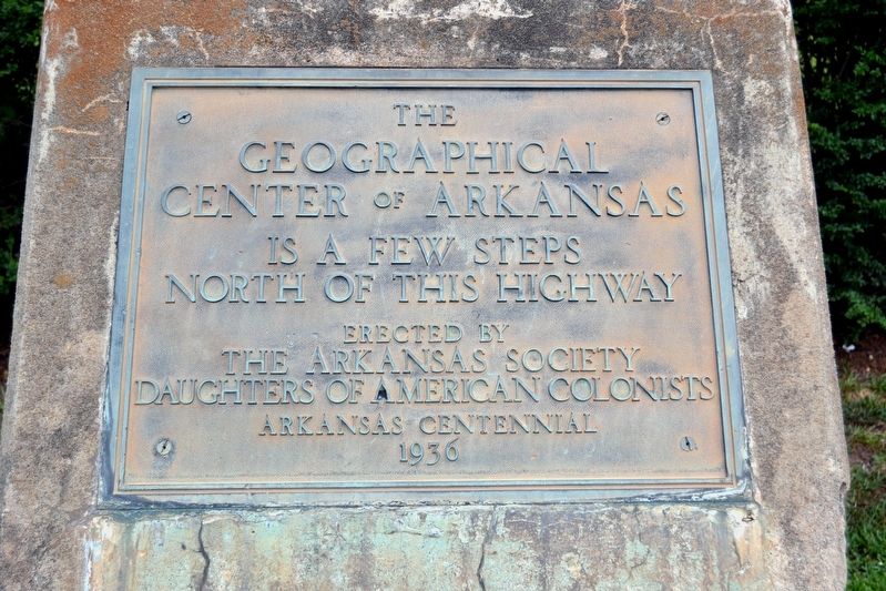 The Geographical Center of Arkansas Marker image. Click for full size.