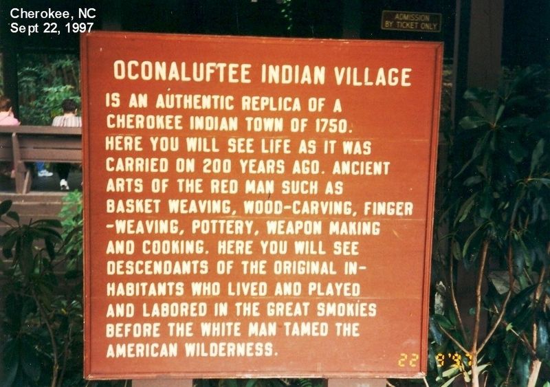 Oconaluftee Indian Village Marker image. Click for full size.
