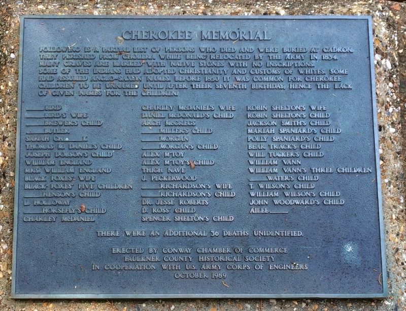Cherokee Memorial Plaque image. Click for full size.