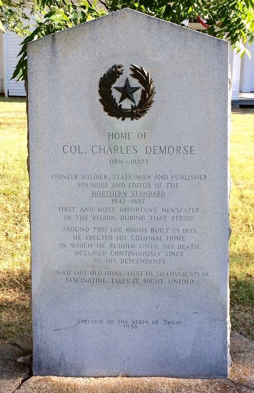 Home of Col. Charles DeMorse Marker image. Click for full size.