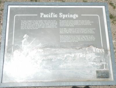 Pacific Springs Marker. Click for full size. Pacific Springs Marker image. Click for full size.