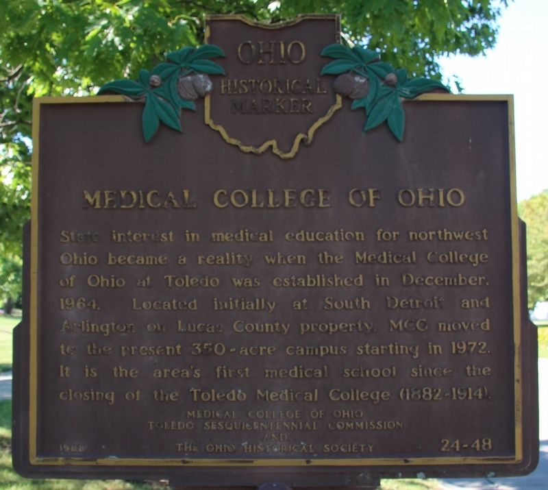 Medical College of Ohio Marker. Click for full size. Medical College of Ohio Marker image. Click for full size.
