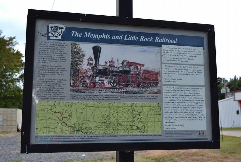 The Memphis and Little Rock Railroad Marker image. Click for full size.