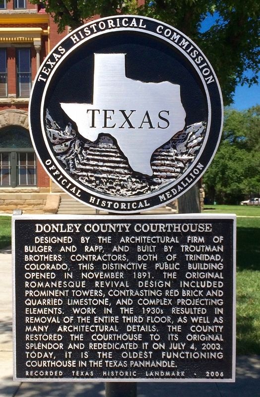 Donley County Courthouse Marker image. Click for full size.