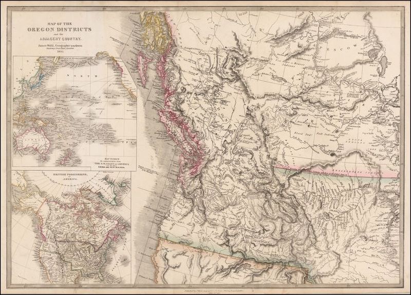 Contemporary map of the Oregon Territory image. Click for full size.