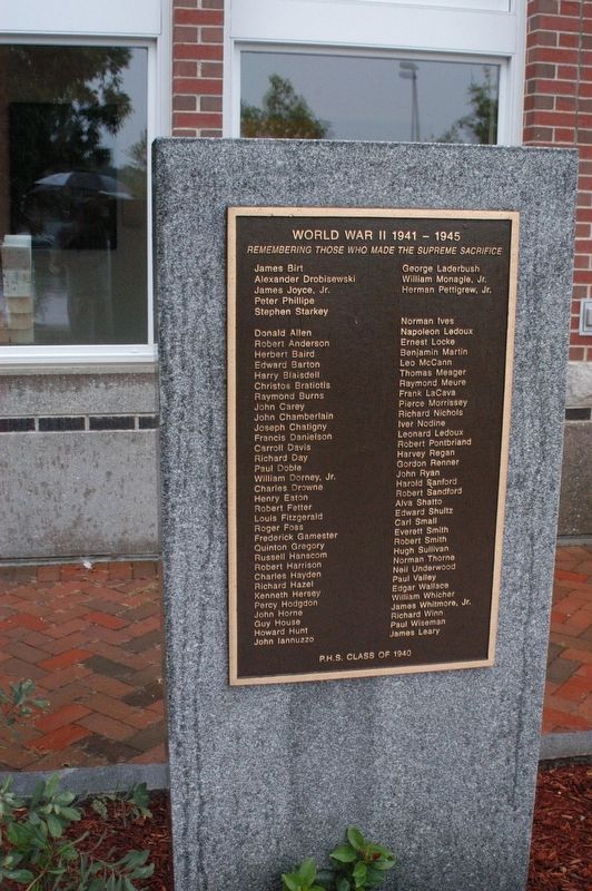 Portsmouth NH World War II Marker Marker image. Click for full size.