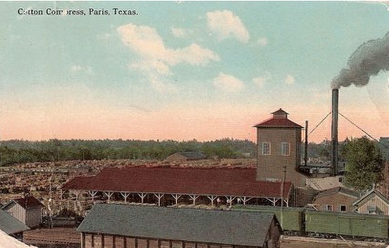 Cotton Compress Paris Texas - circa 1912. image. Click for full size.