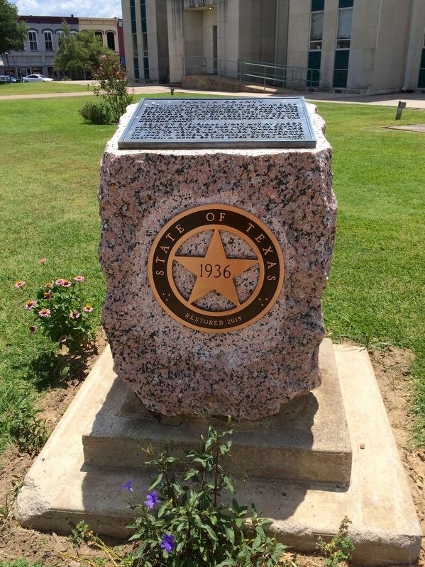 Fannin County 1936 Pink Granite Centennial Marker. Old location. image. Click for full size.