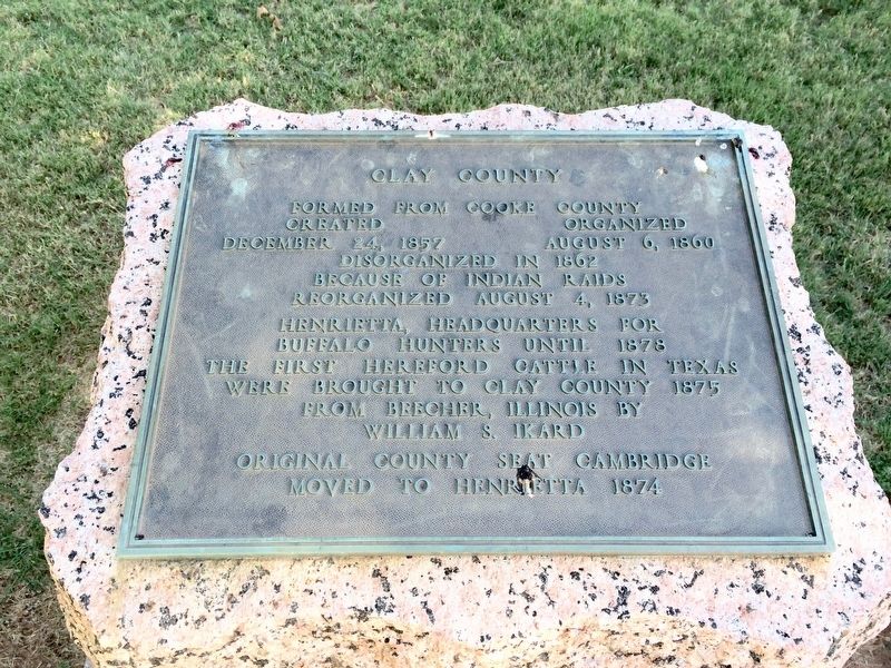 Clay County Marker. Click for full size. Clay County Marker image. Click for full size.