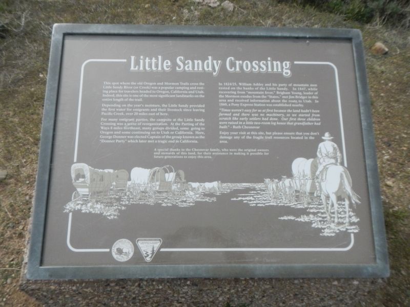 Little Sandy Crossing Marker image. Click for full size.