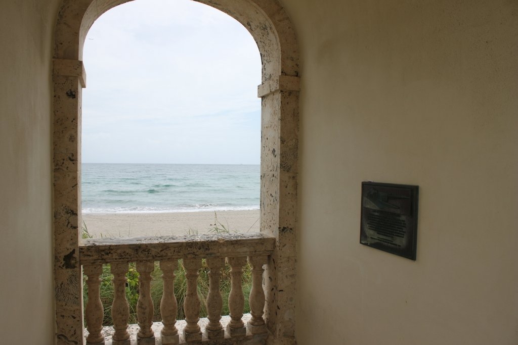 Site of the Palm Beach Pier Marker inside clock tower