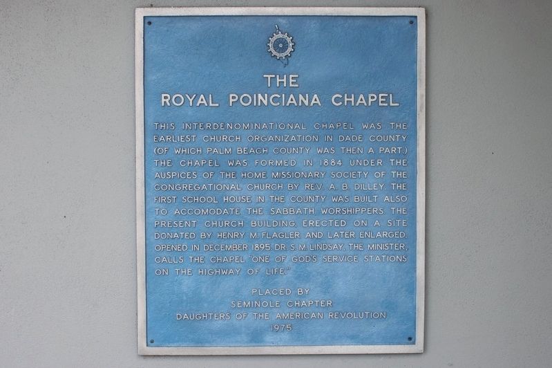 The Royal Poinciana Chapel Marker image. Click for full size.