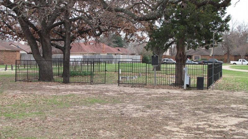 Abraham Carver Cemetery with Marker in Sand Springs Park image. Click for full size.
