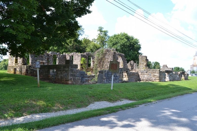 Marker in Front of Ruins of Bell's Tavern image. Click for full size.