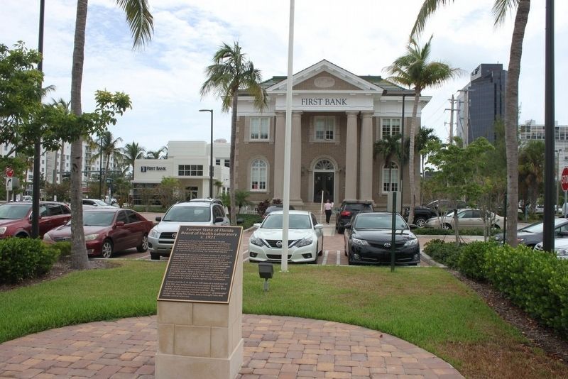 Former State of Florida Board of Health Laboratory c.1921 Marker with building in background. image. Click for full size.