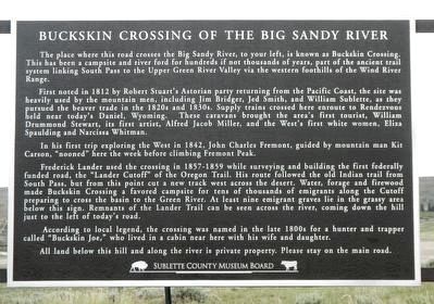 Buckskin Crossing of the Big Sandy River Marker image. Click for full size.