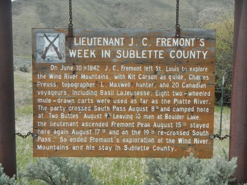 Lieutenant J.C. Fremont's Week in Sublette County Marker image. Click for full size.