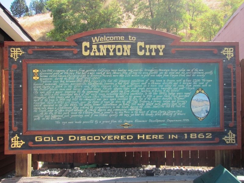 Welcome To Canyon City Marker image. Click for full size.
