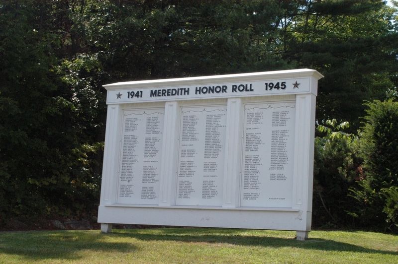 Meredith New Hampshire WWII Honor Roll Marker image. Click for full size.