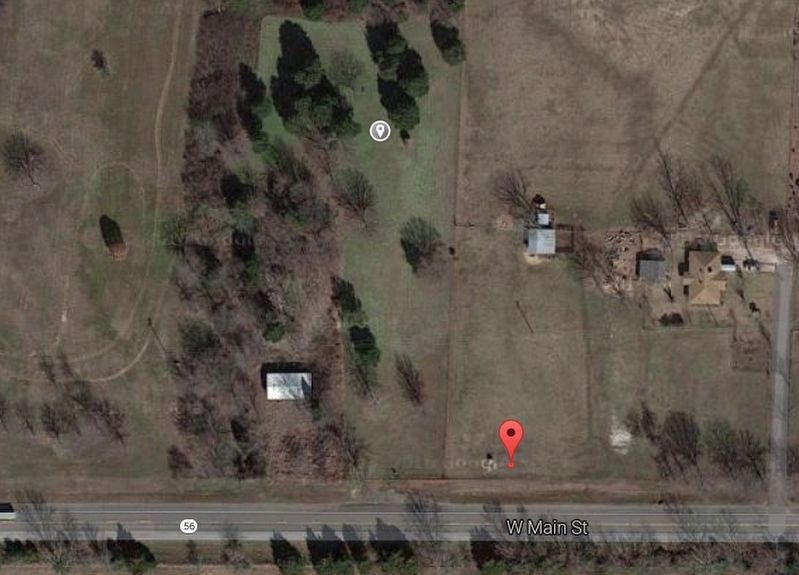 Google Map view of relation of marker (red pin) to cemetery location (grey pin). image. Click for full size.