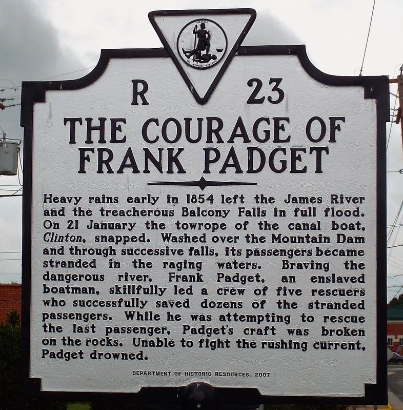 The Courage of Frank Padget Marker image. Click for full size.