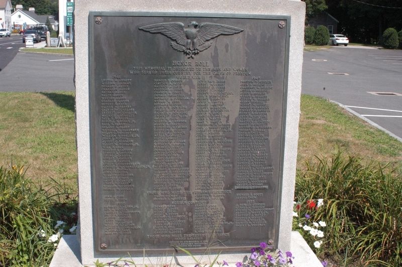 Alton New Hampshire WW II /Korean War Honor Roll Memorial Marker image. Click for full size.