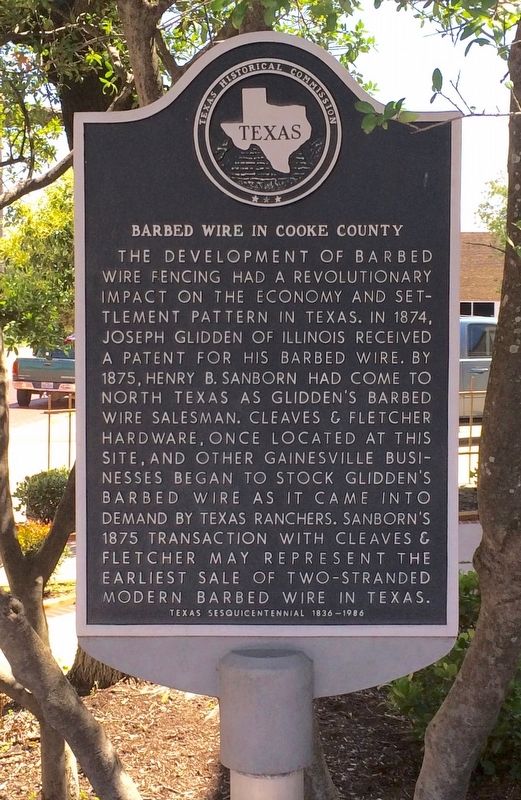 Barbed Wire in Cooke County Marker image. Click for full size.