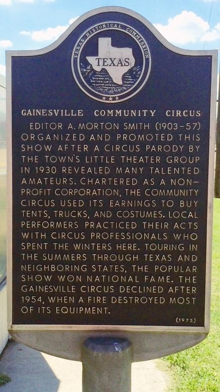 Gainesville Community Circus Marker. Click for full size. Gainesville Community Circus Marker image. Click for full size.