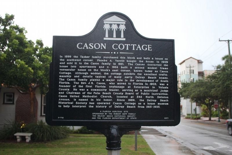 Cason Cottage Marker with cottage in background image. Click for full size.