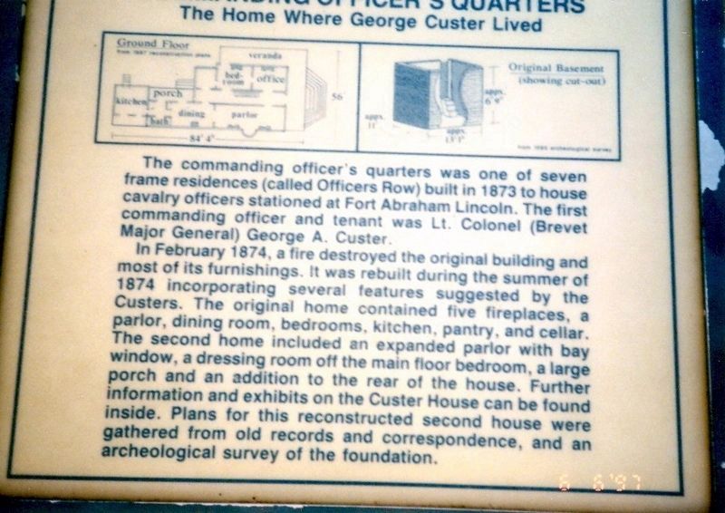 Commanding Officers Quarters Marker image. Click for full size.